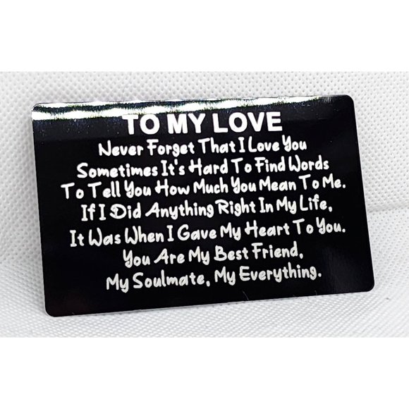 To My Love Sentimental Reminder Aluminum Alloy Card Gift - Picture 1 of 7